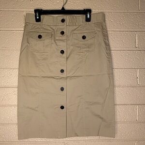 Talbots Classic Tan Button-Front Skirt